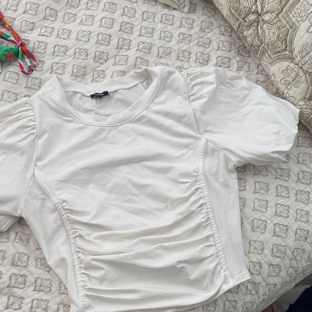 Express White Puff Sleeve Blouse - Picture 6 of 8